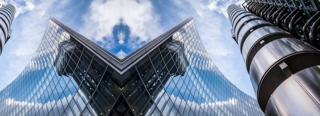 mirrored Lloyd's of London building